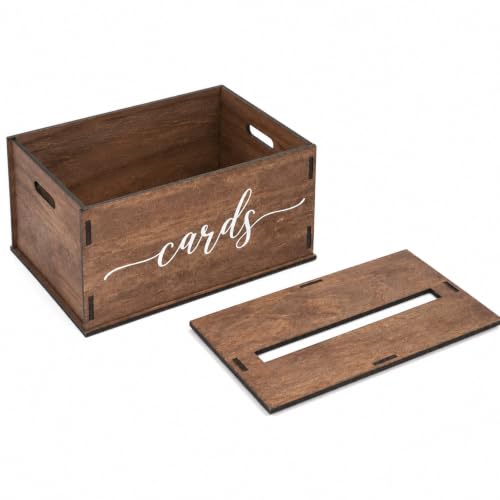 Caja de tarjetas con tapa para boda y graduación, madera premium de 30x26 cm 5
