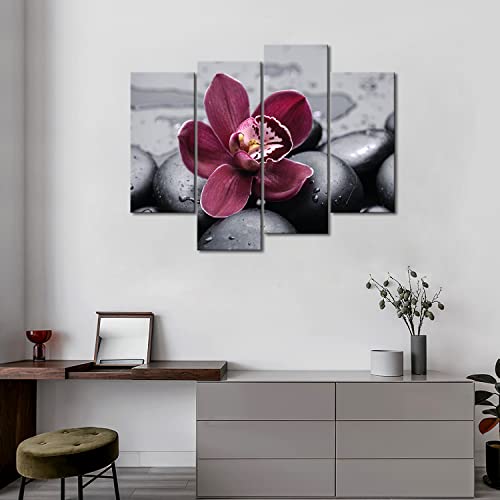 Firstwallart Dark Red Orchid On Cobblestones Wall Art Painting Pictures Print On Canvas Flower The Picture For Home Modern Decoration #TOP2