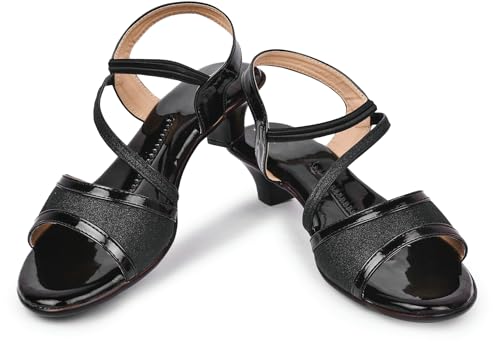 Image of Action Women's Suede Platform Sandals|| Block Heel with Ankle Strap Black