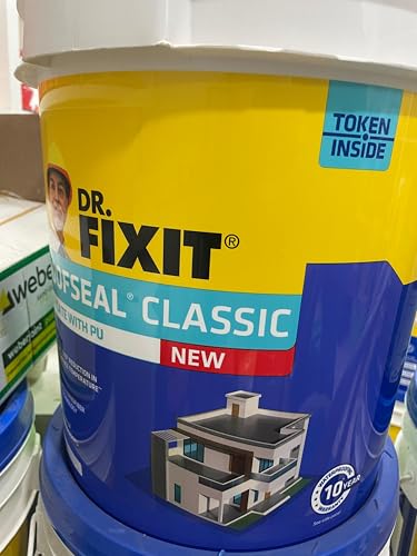 Image of DrFixit Roofseal Classic New 20 Litre - Terracotta Color Waterproof Roof Coating with Nanofiber Technology, Surface Temperature Reduction up to 10, 450-500 Microns Thickness