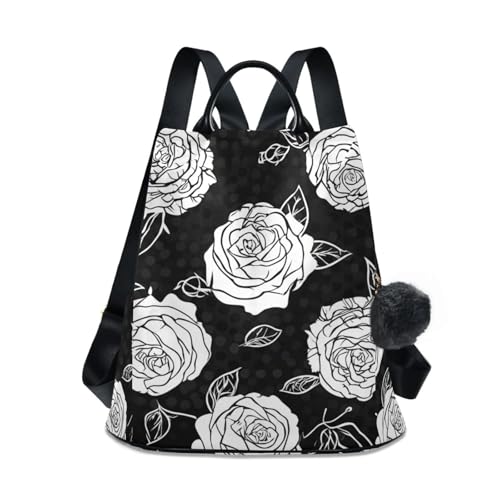 Sac à dos antivol pour femme avec imprimé roses et fermeture sécurisée