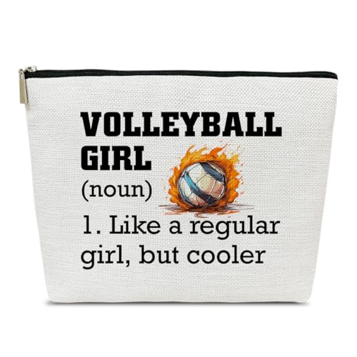 Volleyball Gifts Makeup Bag, Inspirational Gifts for Women Players Teams, Volleyball Girl Cosmetic Bags for Purse and Stuff