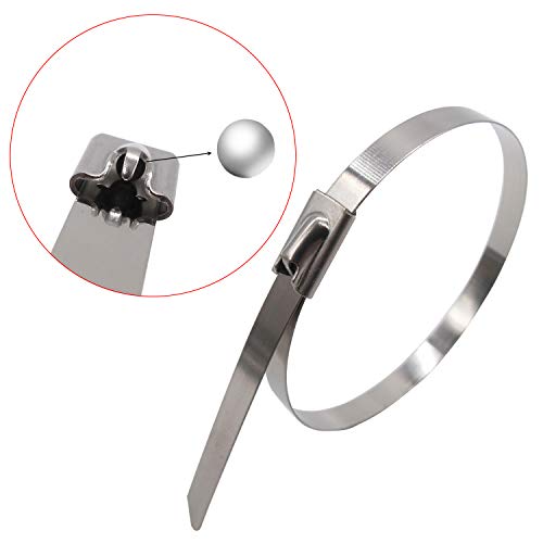 image for Superun Metal Zip Ties 8 Inch Stainless Steel Cable Ties 225 LBS Stren