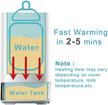 KOSTTE Baby Bottle Warmer 5 in 1 - Fast Bottle Warmer - Baby Food Warmer for Breastmilk & Formula - Warms Feeds Fast- Electric Warmer for Reheating, Defrosting, Steam (Grey)