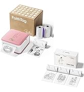 FaithTag Bible Study Mini Printer F21 Kit with 3 Rolls of 2” Transparent Stickers