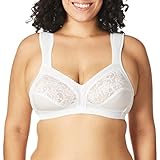 Carnival Womens Full Figured Wide Strap Bra, White, 46D