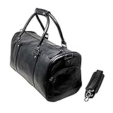 Semplice ma sobrio: hai una borsa noiosa? Non molto più a lungo La nostra borsa da viaggio in pelle ha un bell'aspetto e diventa più bella nel tempo. Questa borsa portabagagli ha rivetti di metallo alla base che funzionano come