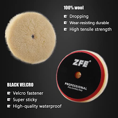 Buffing Polishing Pads, Zfe 6Pcs 5"(125Mm) Waffle Foam Buffing Pads Polishing Pads Wool Pad Kit For 5Inch Backing Plate Ro/Da/Ga Car Polisher Boat Compounding, Polishing And Waxing #TOP6