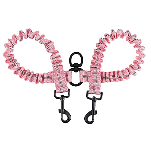 Pet Double Dog Leash, Comfortable Shock Absorbing Reflective Bungee Lead Walk 2 Dogs with Ease, 360° Swivel No Tangle Double Dog Walking &Training Leash, Dual Dog Leash Accessory (Pink) Pet Double Dog Leash, Comfortable Shock Absorbing Reflective Bungee Lead Walk 2 Dogs with Ease, 360° Swivel No Tangle Double Dog Walking &Training Leash, Dual Dog Leash Accessory (Pink)