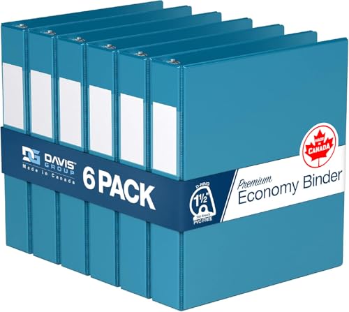 Classeurs à anneaux en D 3,8 cm lot de 6 grand format bleu turquoise