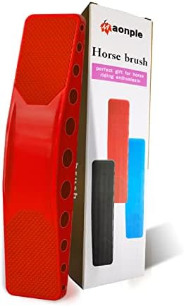Maonple 6-in-1 Shedding Brush, Horse Grooming Massage Hair Brush Multi-Functional Pet Deshedding Brush(Red)