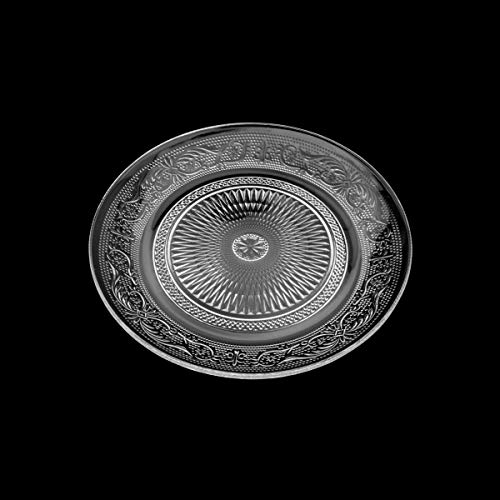 Conjunto 6 Pratos para Sobremesa de Vidro Angel Lyor Transparente 20Cm