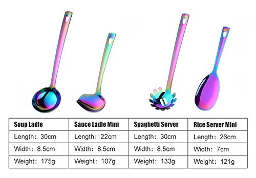 Küchenhelfer Set 12 Stück Edelstahl Küchen Utensilien Titan regenbogen Küchenzubehör Kochgeschirr Set, Home Kitchen Cooking Tools Küchen Utensil