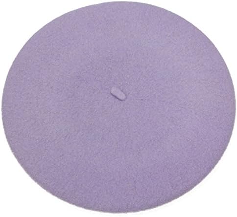 ICSTH French Beret - Wool Solid Color Womens Beanie Cap Hat (One Size, XYPL-WB)