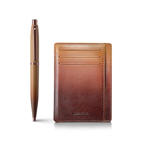 Sheaffer Coffret cadeau VFM 9428 Coffee Edition stylo à bille marron mat et porte-cartes de crédit