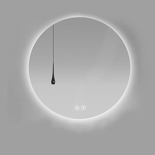 JXYQZD LED Wall Mirror, Backlit Bathroom Mirror with Lights, Stepless Dimmable, Anti-Fog, Memory, Vanity Mirror with 3 Colors Lights (Color  White