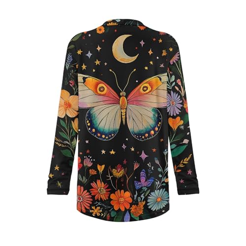 Image of Forchrinse Red Ladybug Cardigan for Women Causal Long Sleeve Open Front Cardigans Sweater Fashion 2024 Fall Coat with Pockets