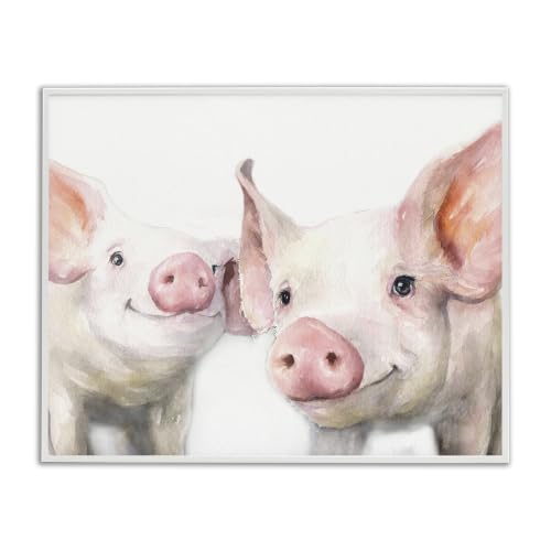Pair Pigs Farmhouse Animal Print, 24 x 30 Inch Framed Giclée Print