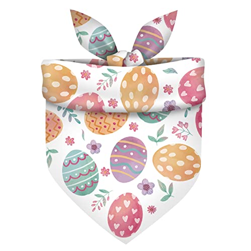 Heyfary Happy Easter Dog Bandana Easter Egg Bib Spring Holiday Decor for Small Medium Dog Cat Pet Triangle Scarf