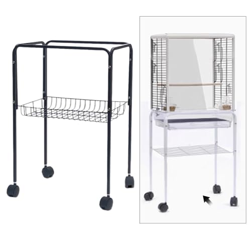 Soporte para jaula de pájaros y estante de almacenamiento multiusos negro 6