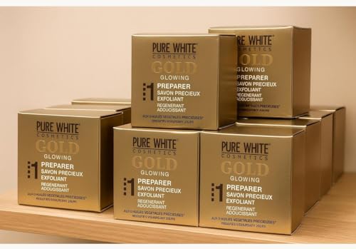 Pure White Gold Glowing Exfoliating Soap, Premium Precious Vegetable Oil Formula, Regenerating and Softening Treatment