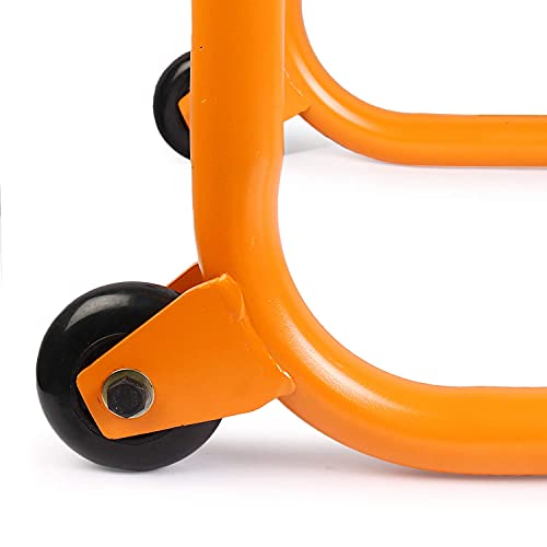 Image of Grandbiker Rear Universal Wheel Paddock Stand Extra Strong with Swing Arm Rest for Jawa Perak (Orange)