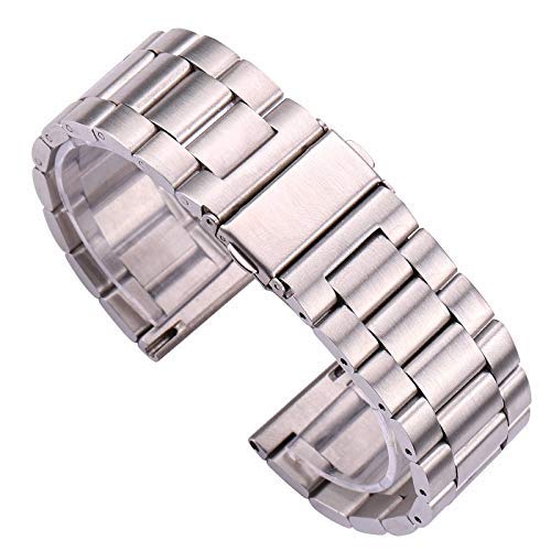 Uhrenarmband 18 20 22 24 mm Uhrenarmband aus massivem Edelstahl, Silberne Uhrenarmbänder, Schnellverschluss, Federsteg