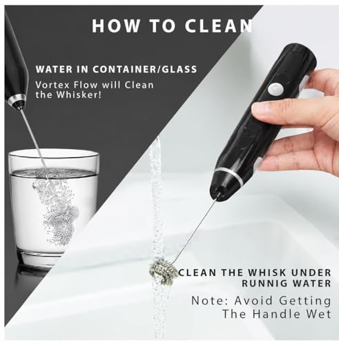 Image of USB Rechargeable Milk Frother with 2 Stainless Steel Heads, Electric Coffee Beater & Egg Whisk for Latte, Cappuccino, Hot Chocolate and Foam Making, Portable Hand Mixer