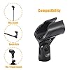 JTLAU Adjustable Microphone Holder & Microphone Clip, Mic Clip for Microphone Stand, Fits Wireless Handheld Microphones, Includes 5/8" Male to 3/8" Female Thread Adapter, 2 Pack #5