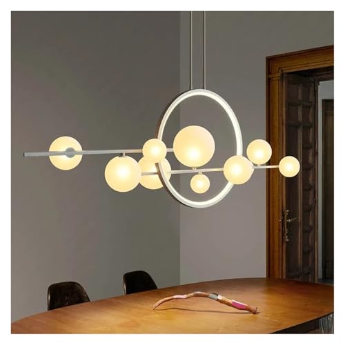 Lampe suspendue longue en verre soufflé au design créatif haut de gamme