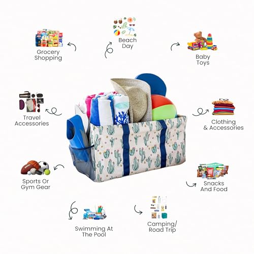 Image of Extra Large Utility Tote Bag - Oversized Collapsible Pool Beach Canvas Basket