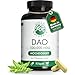 Produktbild DAO Kapseln VEGAN  300.000 HDU pro Tagesdosis  Magensaftresistente Kapseln  Natürliches DAO Enzym aus Erbsenprotein mit 100 mg Erbsensprossenpulver je Kapsel  90 Kapseln  Green Naturals®
