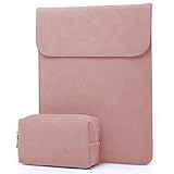 HYZUO 15-16 Pulgadas Funda para Ordenador Portátil Maletín de Bolsa Compatible con 2019-2021 Macbook Pro 16 M1 Pro MAX A2485 A2141/MacBook Pro 15/15 Surface Laptop 4 3/DELL XPS 15, Rosa