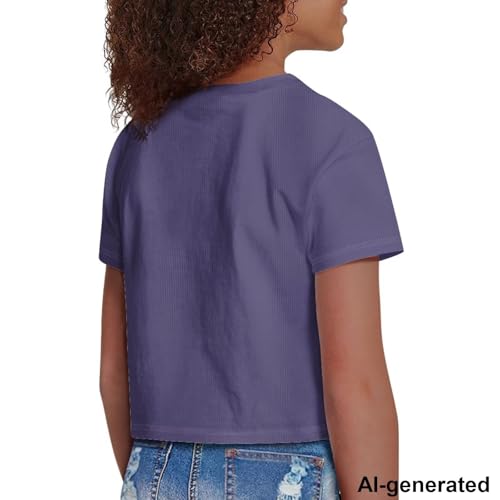 Image of Cute Crop Tops for Girls Short Sleeve Summer T Shirts Fashion Graphic Tees Crew Neck Pullover Tee 5-14 Years