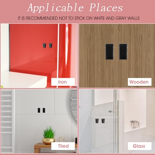 AHQiZFX 15 stück Klebrige Federclips,Selbstklebende Federklammer,Selbstklebende Wandclips Outdoor,Schwarz Kunststoff Klebeklammern,Deko Clip Wandteppich Clips,zur Fotoclips für Zuhause Büro Poster