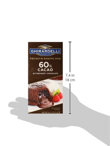GHIRARDELLI Premium 60% Cacao Bittersweet Chocolate Baking Bar, 4 OZ Bar