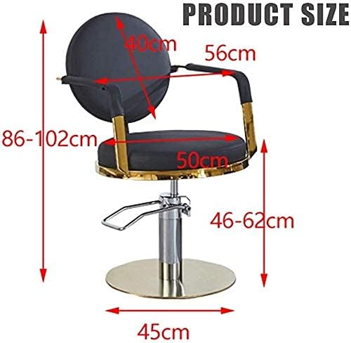 Silla de peluquería hidráulica negra con base redonda miniatura 2