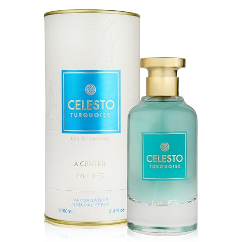 Image of A CENTER Celesto Turquoise Cologne for Men | Warm Spicy Gourmand Eau de Parfum | 100ml Long Lasting Perfume with Citron,Bergamot,Tunisian Neroli,Ambroxan | Rich Seductive Scent