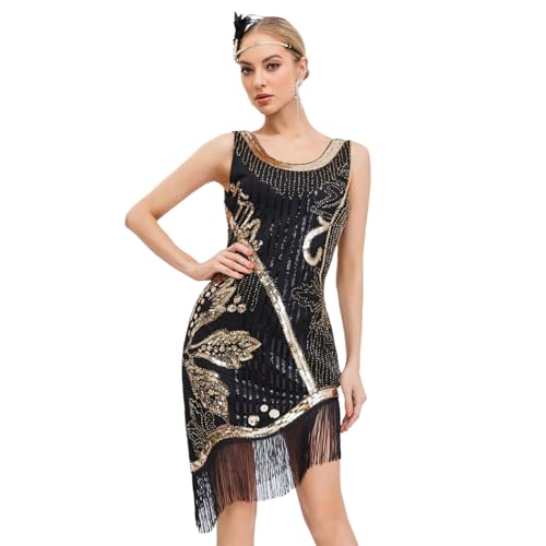 Robe Années 20 Flapper avec Franges et Broderies Géométriques - 4