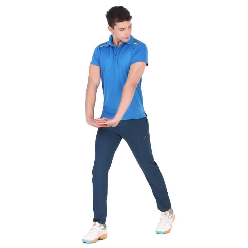 Image of Vector X Solid Men Sports Trousers 100% Polyester with Zipper Pockets(Pack of 1)