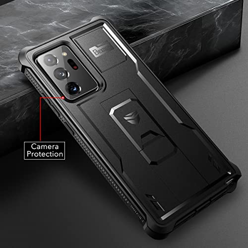 Dexnor Funda para Samsung Galaxy Note 20 Ultra 5G, Protector de Pantalla Integrado y Soporte de Kickstand, Resistente protección de Grado Militar a Prueba de Golpes para Samsung Note 20 Ultra Negro