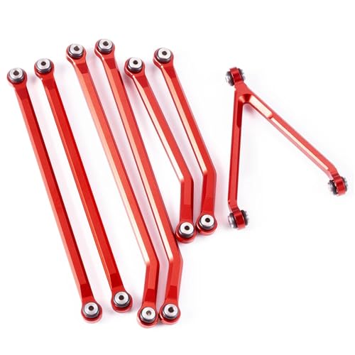 Bielle RC en aluminium pour SCX24 AXI00005: kit de tringlerie de châssis robuste 1/24 rouge