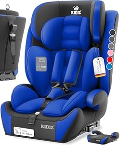 KIDIZ® Autokindersitz Kinderautositz mit Isofix Gruppe 1+2+3 9-36 kg 5-Punkt-Sicherheitsgurt, Autositz, Kindersitz, Einstellbare Kopfstütze | Mitwachsende Sitzerhöhung 1-12 Jahre, Stabil und Sicher