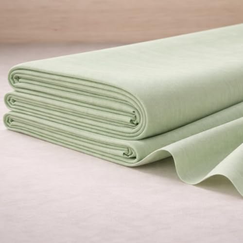 Image of Soimoi Green Solid 60 * 60's Cotton Cambric Fabric by 10 Yards, 56 Inch Wide Light Weight Material Suitable for Kurtis, Blouses, Kids Clothing, Tunics, Dresses and Summer Apparel