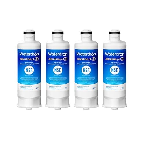 Waterdrop Alkaline DA97-17376B Water Filter, Enhances pH, Replacement for HAF-QIN/EXP, DA97-08006C, RF28R7201SR, RF28R7351SG, WD-F45-AL, 4 Filters 4 Alkaline