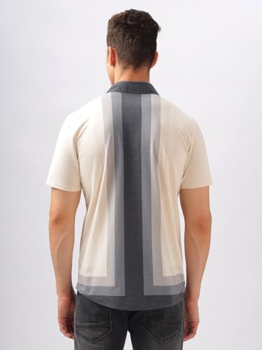 Image of BULLMER Trendy Regular Fit Printed Causal Half Sleeve Shirt for Men