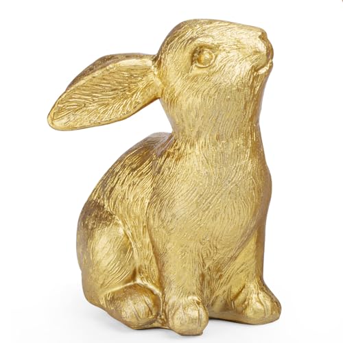 MAIBAOTA Golden Polyresin Bunny Decor Easter Decoration for Home Spring Decoration for Home Table Decor Rabbit Figurines