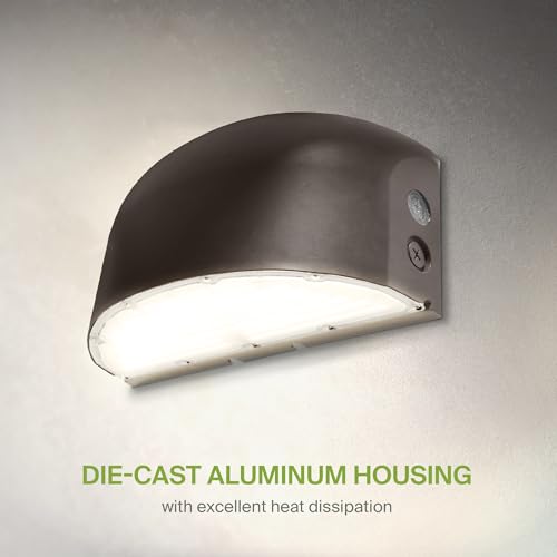 ASD 80/100/120W LED Wall Pack Light Round with Dusk to Dawn Photocell, 16716LM 3000/4000/5000K 120-277V Security Flood Lighting 14 Inch, 0-10V Dimmable Wall Lights for Outdoor, UL DLC Premium, Bronze by ASD - Image 5