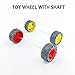 8PCS Toy Car Wheel Toy Car Rubber Tire Wheel with Metal Shaft Axles for RC Car Truck DIY Model Toy Building Project (2x34mm Yellow)