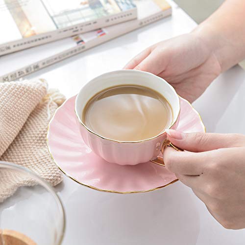 Amazon.co.jp: コーヒーカップ ピンクのかわいいクリエイティブ磁器